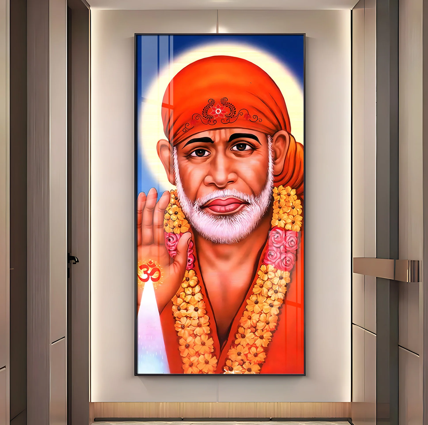 Jai Shree Sai Premium Acrylic Vertical Wall Art