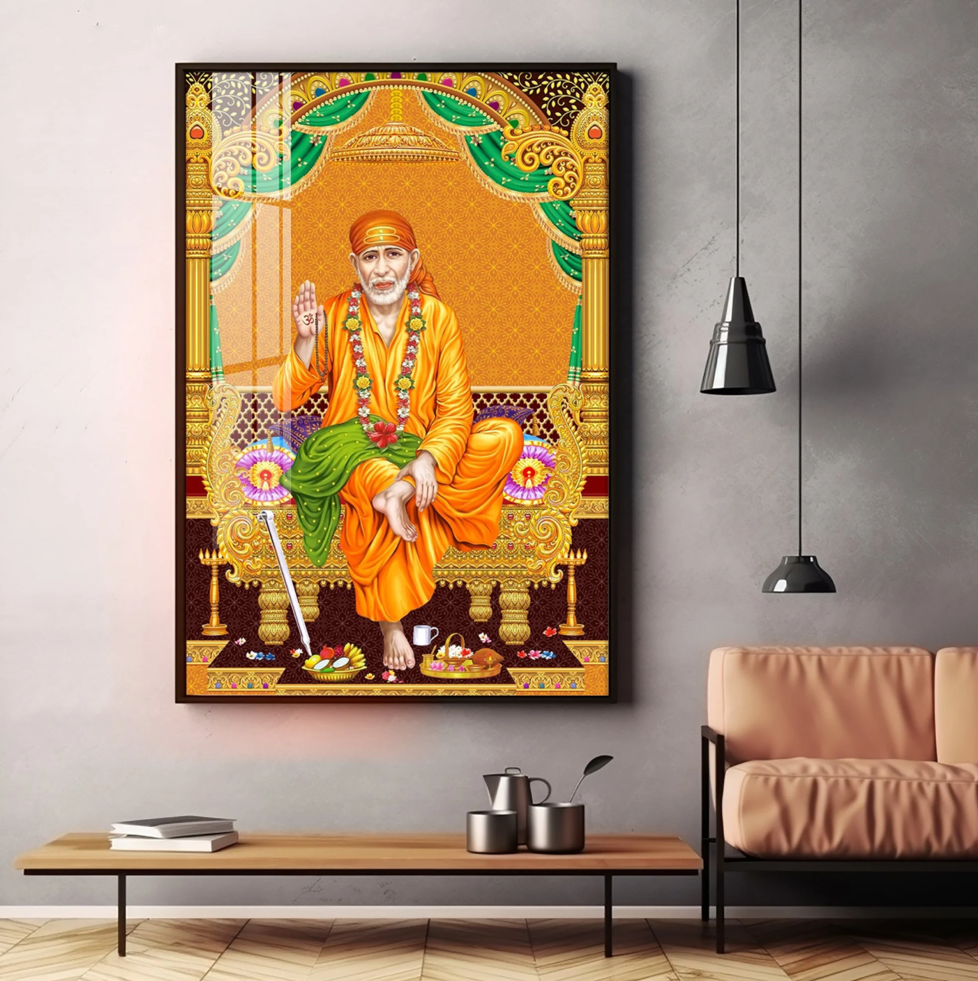 Divine Sai Baba Premium Acrylic Vertical Wall Art
