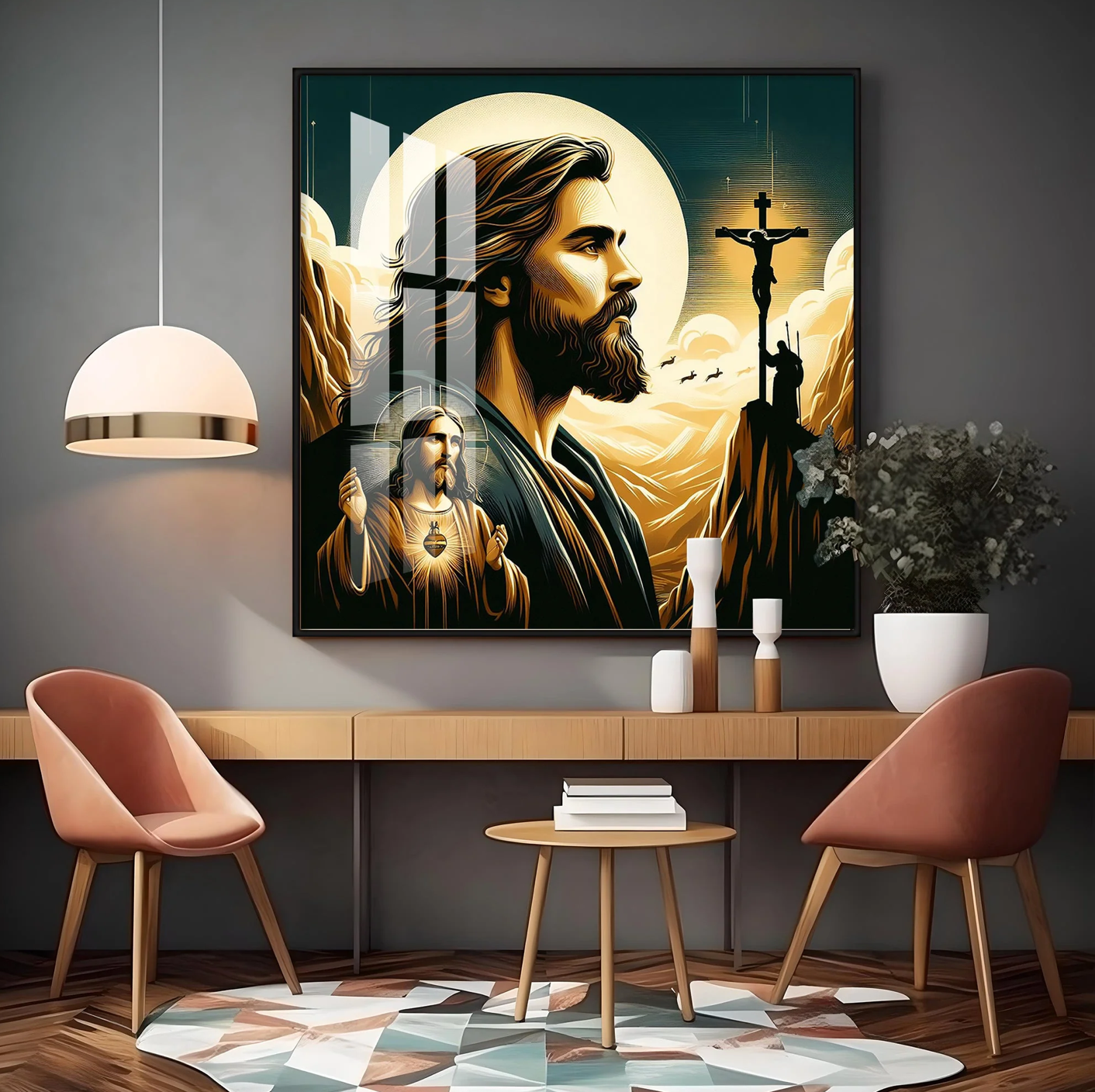 Lord Jesus Premium Acrylic Square Wall Art