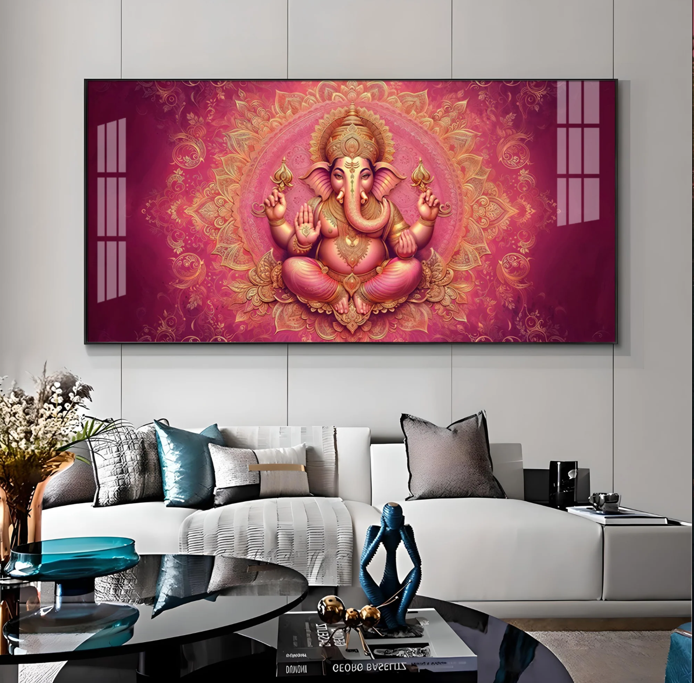 Lord Ganesha Giving Blessing Premium Acrylic Horizontal Wall Art