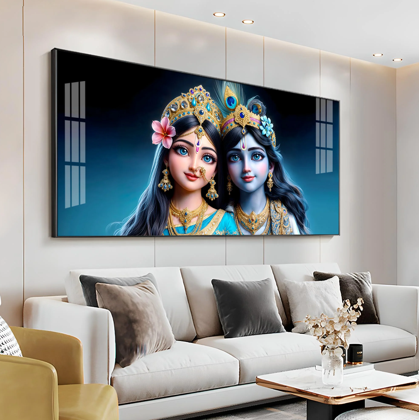 Krishna & Radha Serenity Premium Acrylic Horizontal Wall Art