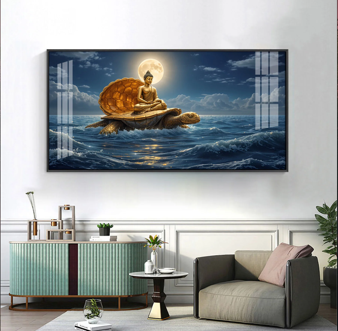 Budda Ocean Embrace Premium Acrylic Horizontal Wall Art