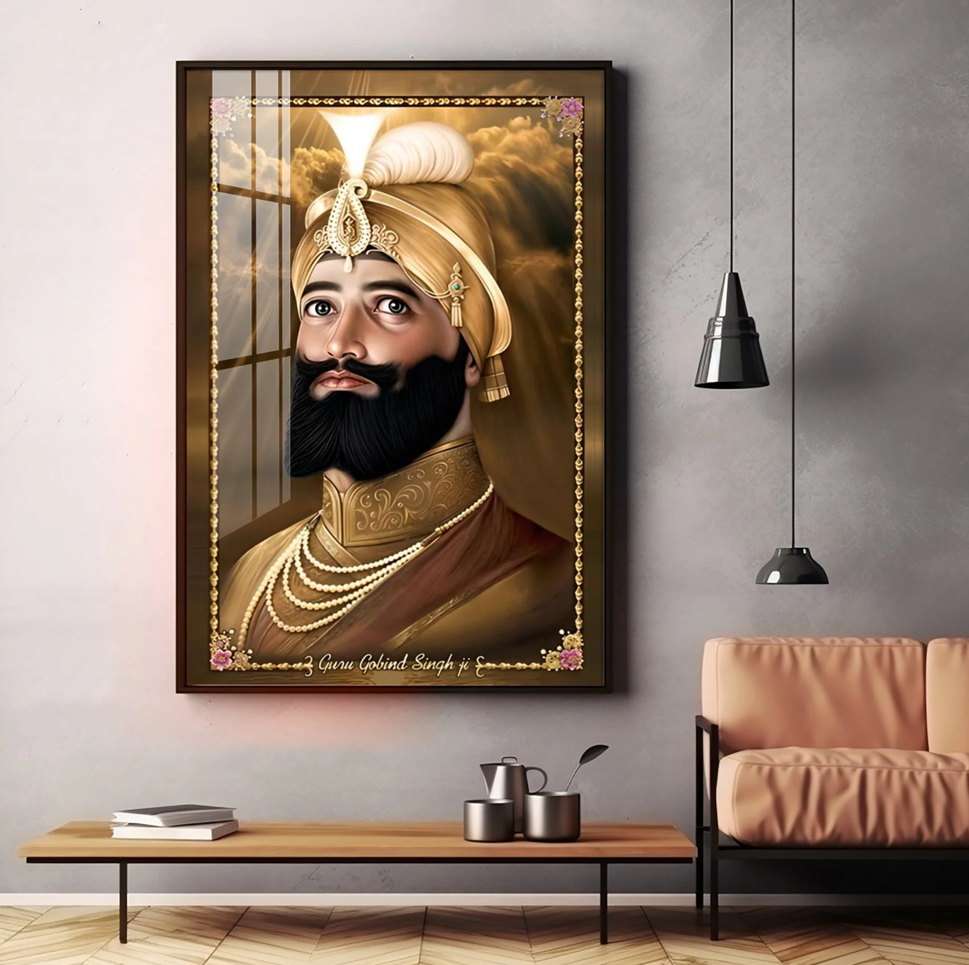 Guru Gobind Singh Premium Acrylic Vertical Wall Art