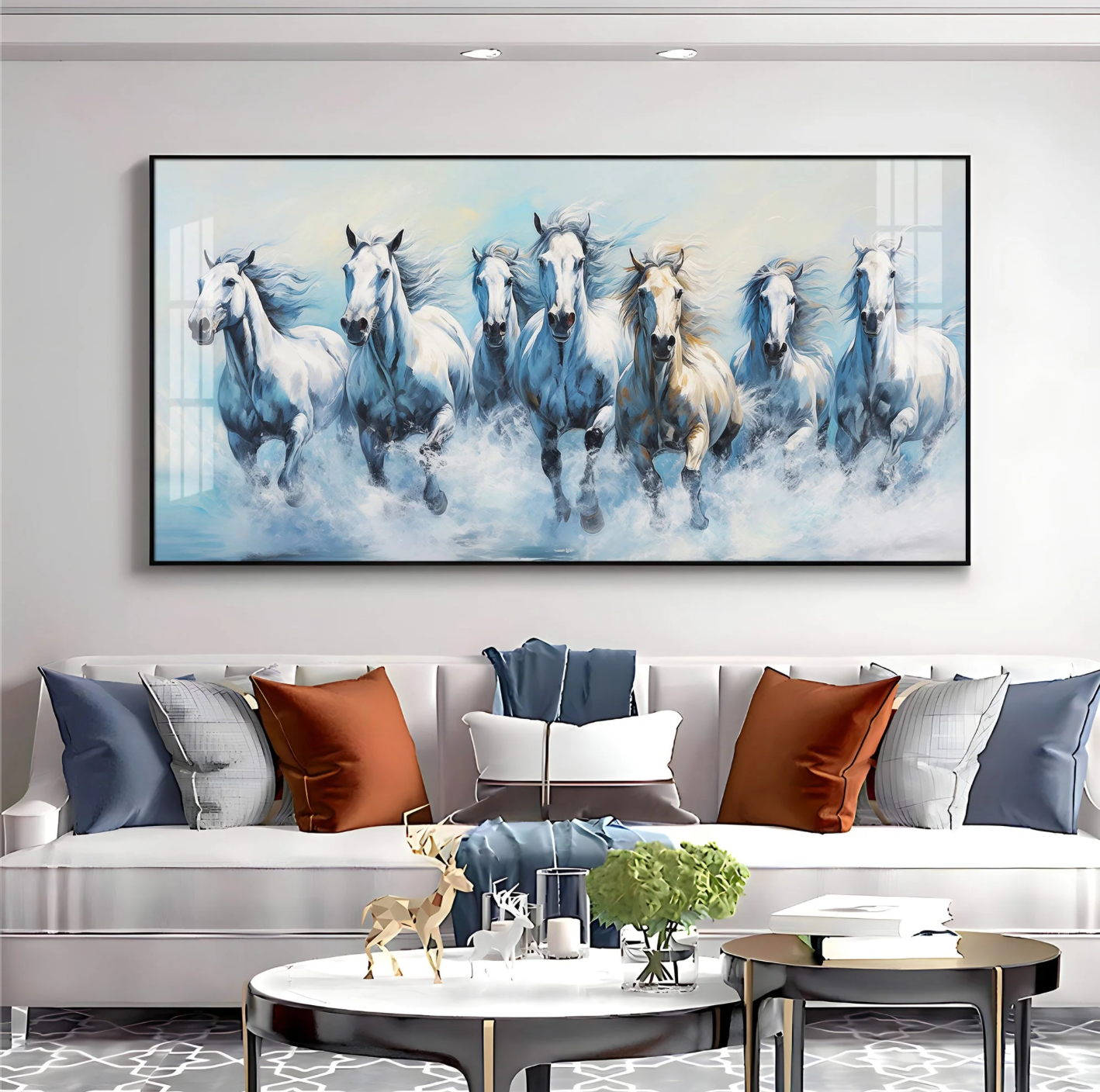 Fairytale Seven Horses Premium Acrylic Horizontal Wall Art