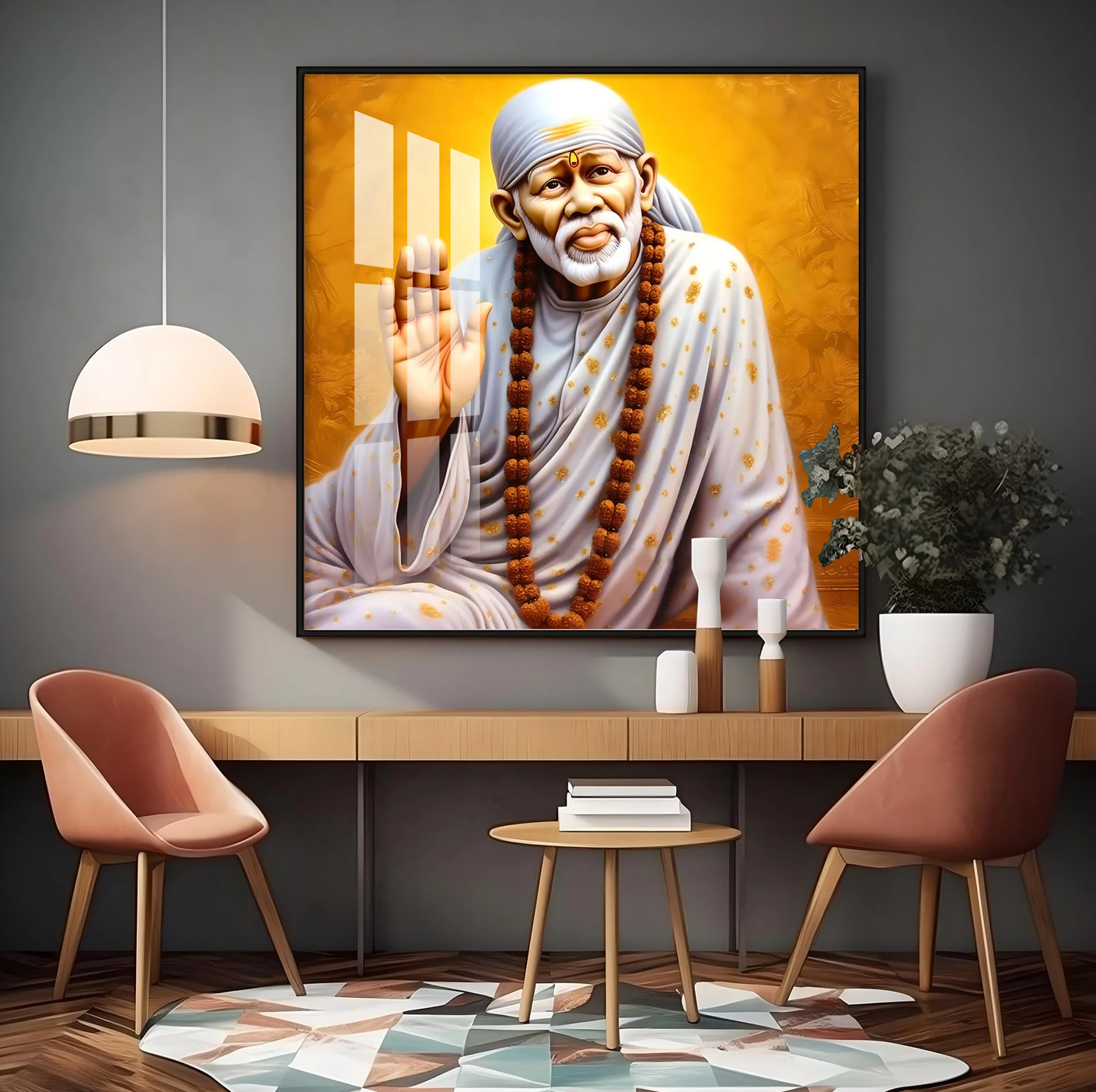 Shirdi Sai Premium Acrylic Square Wall Art