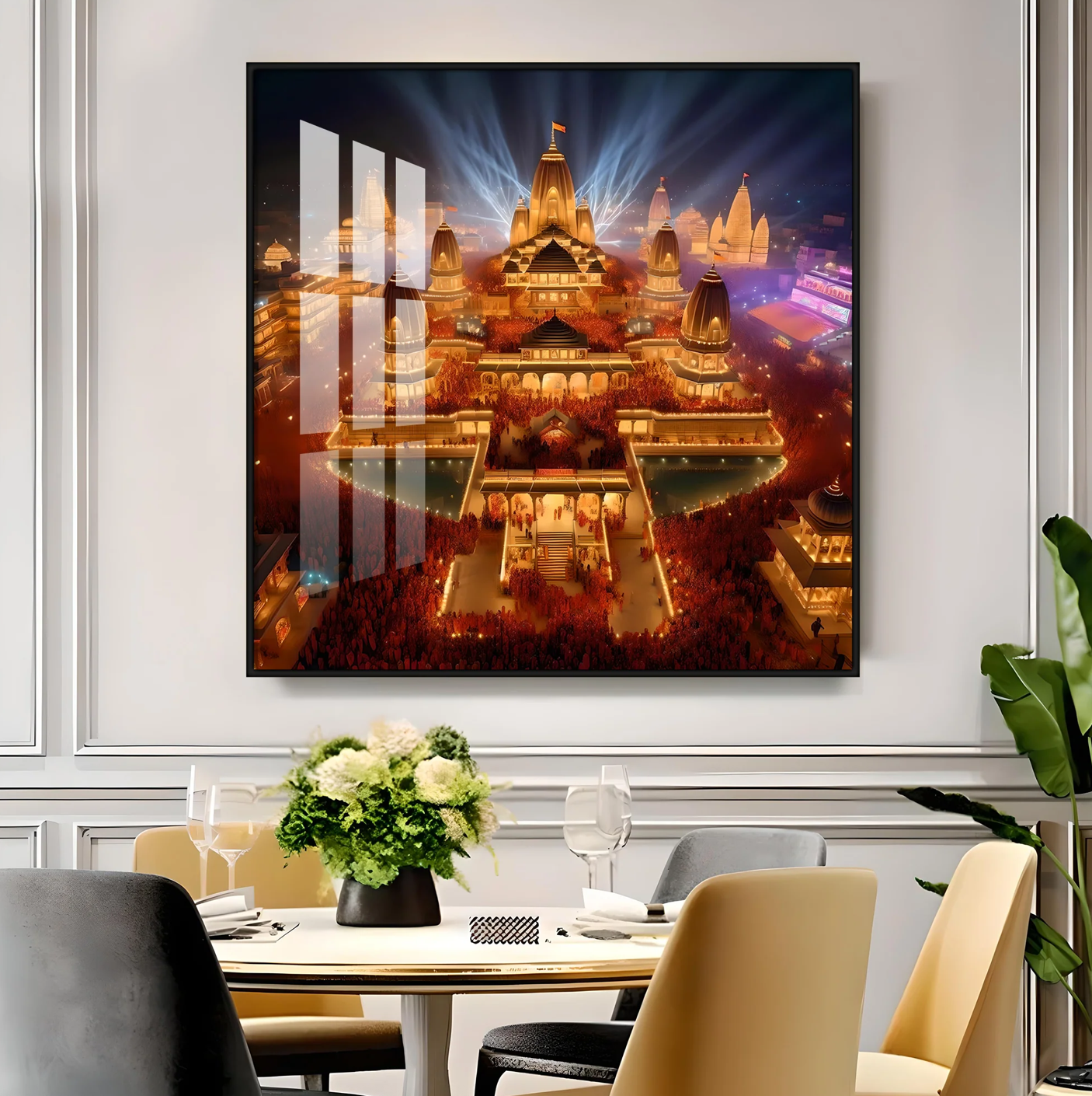 Enlightened Ayodhya Premium Acrylic Square Wall Art