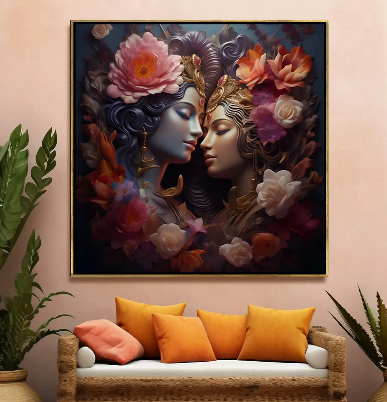 YF Radha Krishna Mesmerizing Painting for Wall Decor