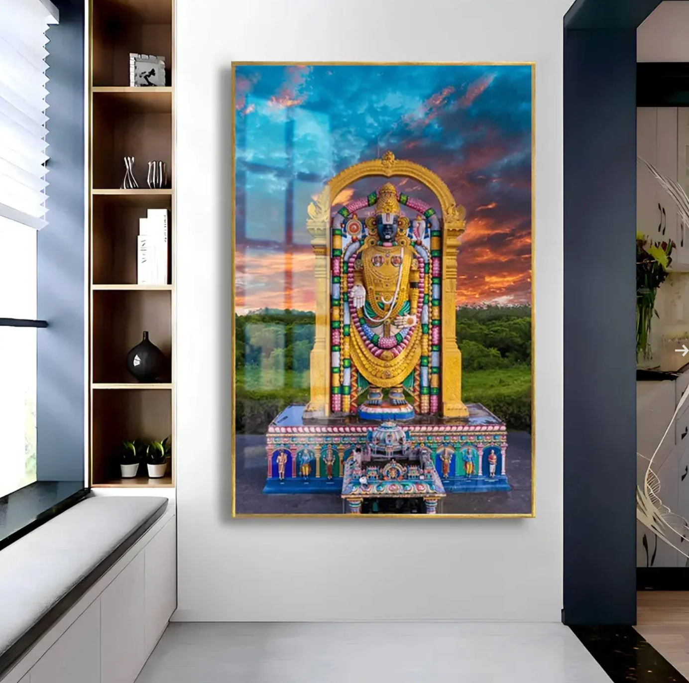 YF Divine Lord Venkateshwara Acrylic Canvas Painting