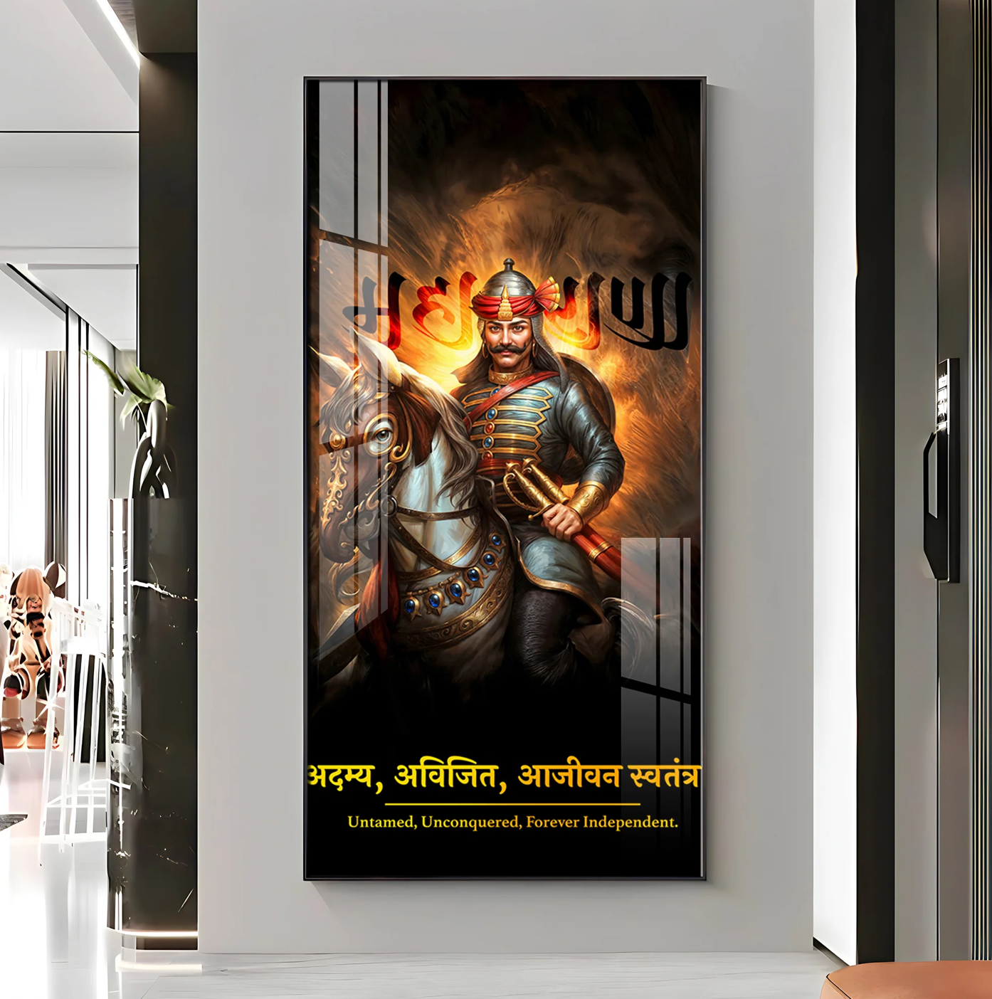 Maharana Pratap Premium Acrylic Vertical Wall Art