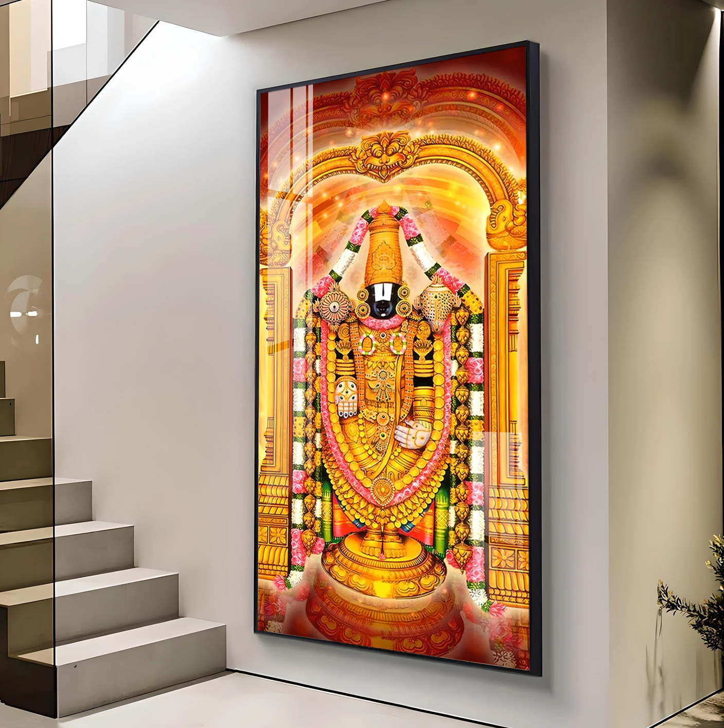 Shree Tirumala Deva Premium Acrylic Vertical Wall Art