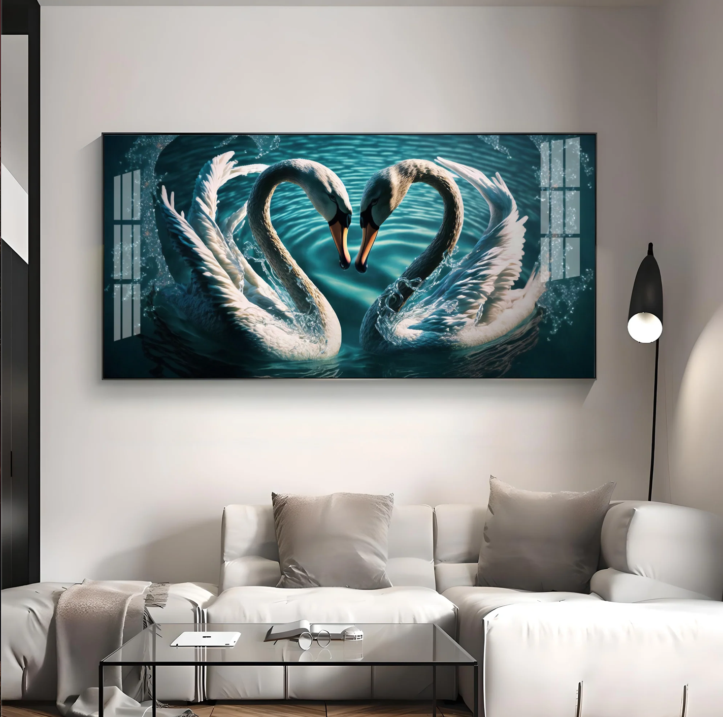 Blended By Love Swan Premium Acrylic Horizontal Wall Art
