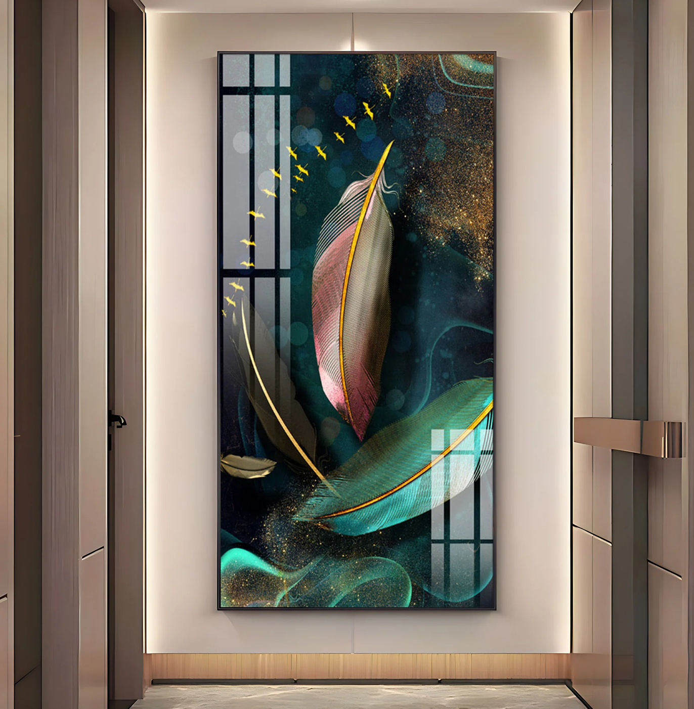Feathers of Space Premium Acrylic vertical Wall Art