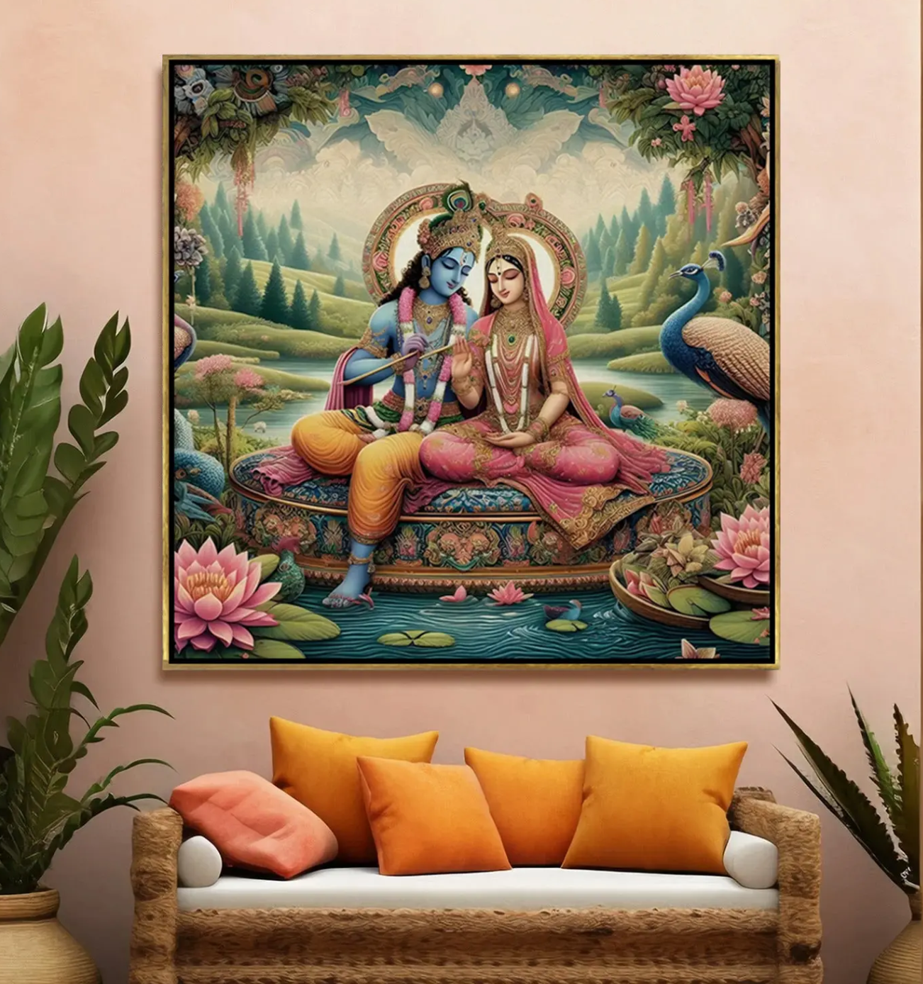 YF Natural Radha Krishna Painting