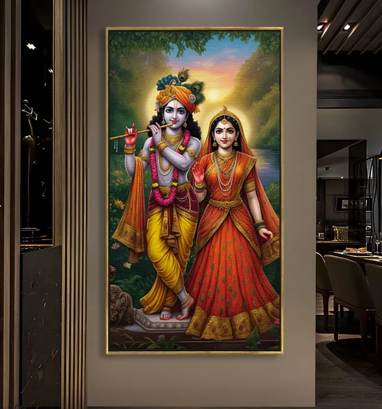YF Radha Krishna Radiance Canvas Wall Painting
