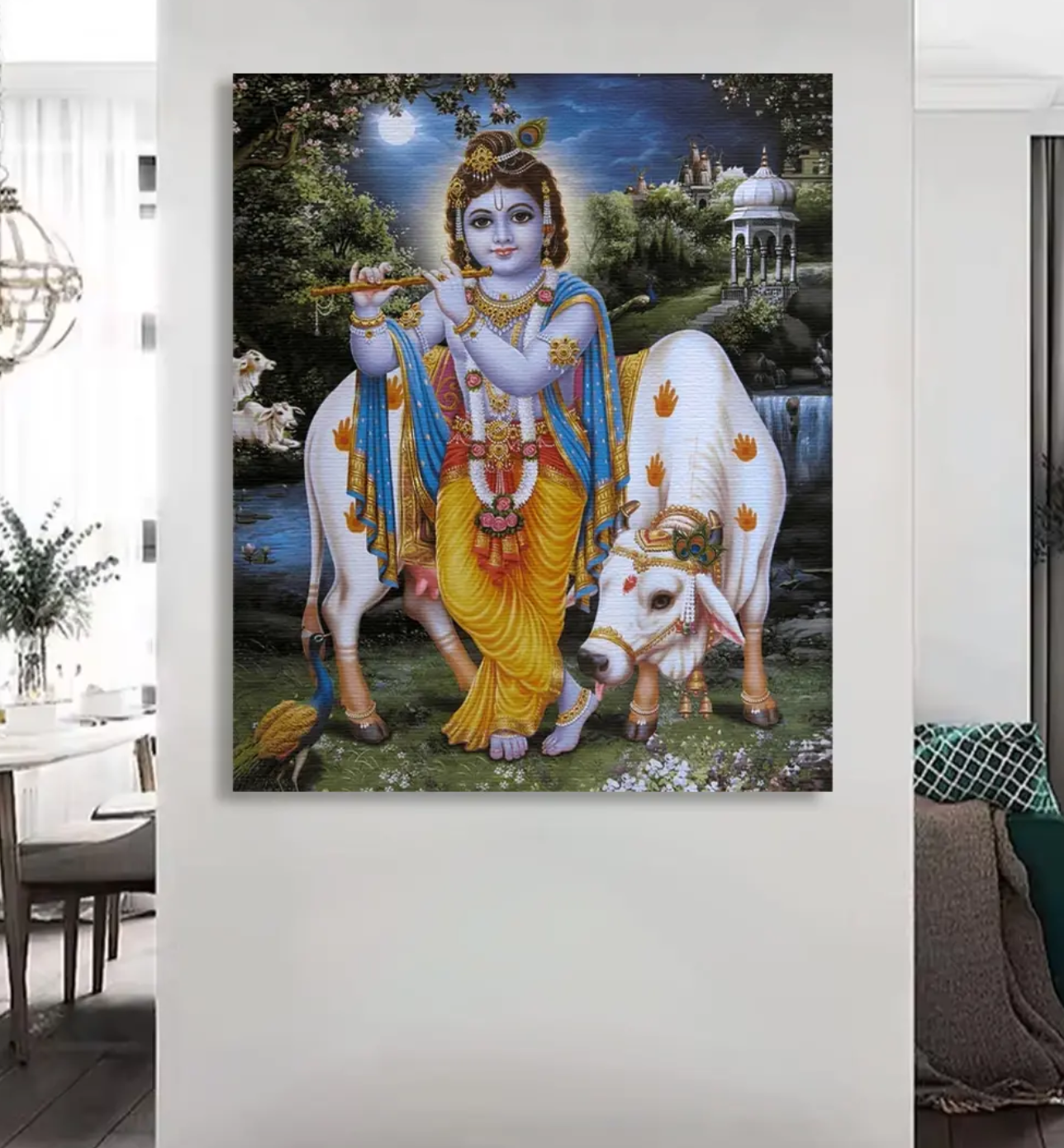 YF Beautiful Eternal Bliss Krishna Canvas Painting