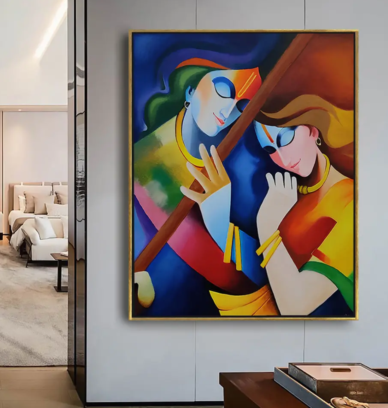 YF Ethnic Traditional Radha Krishna Painting