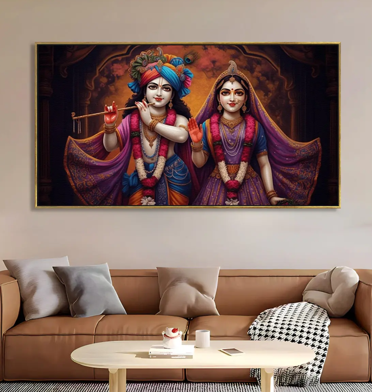 YF Glamorous Radha Krishna Glow Canvas Painting