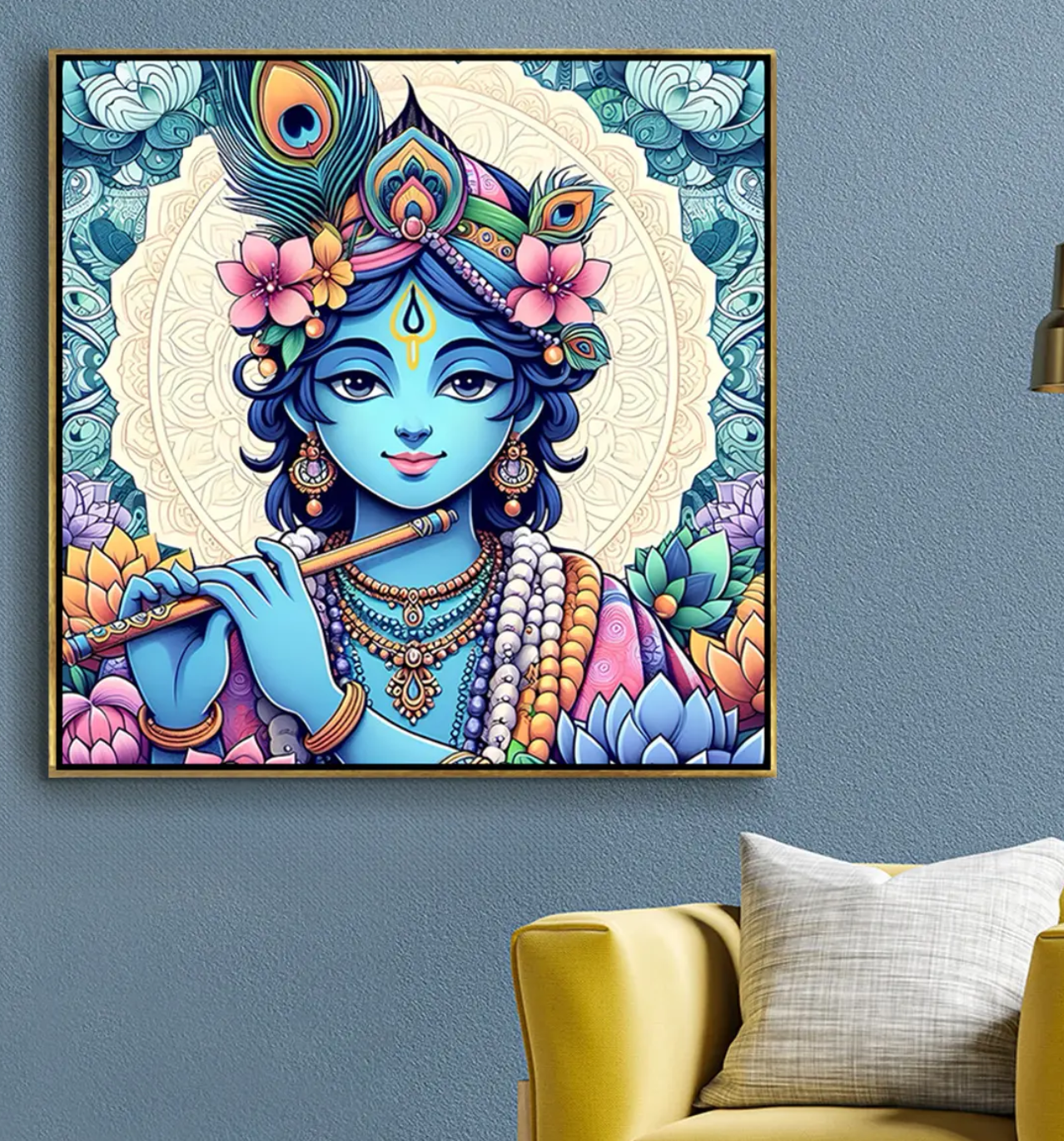 YF Graceful Lord Krishna Painting on Canvas