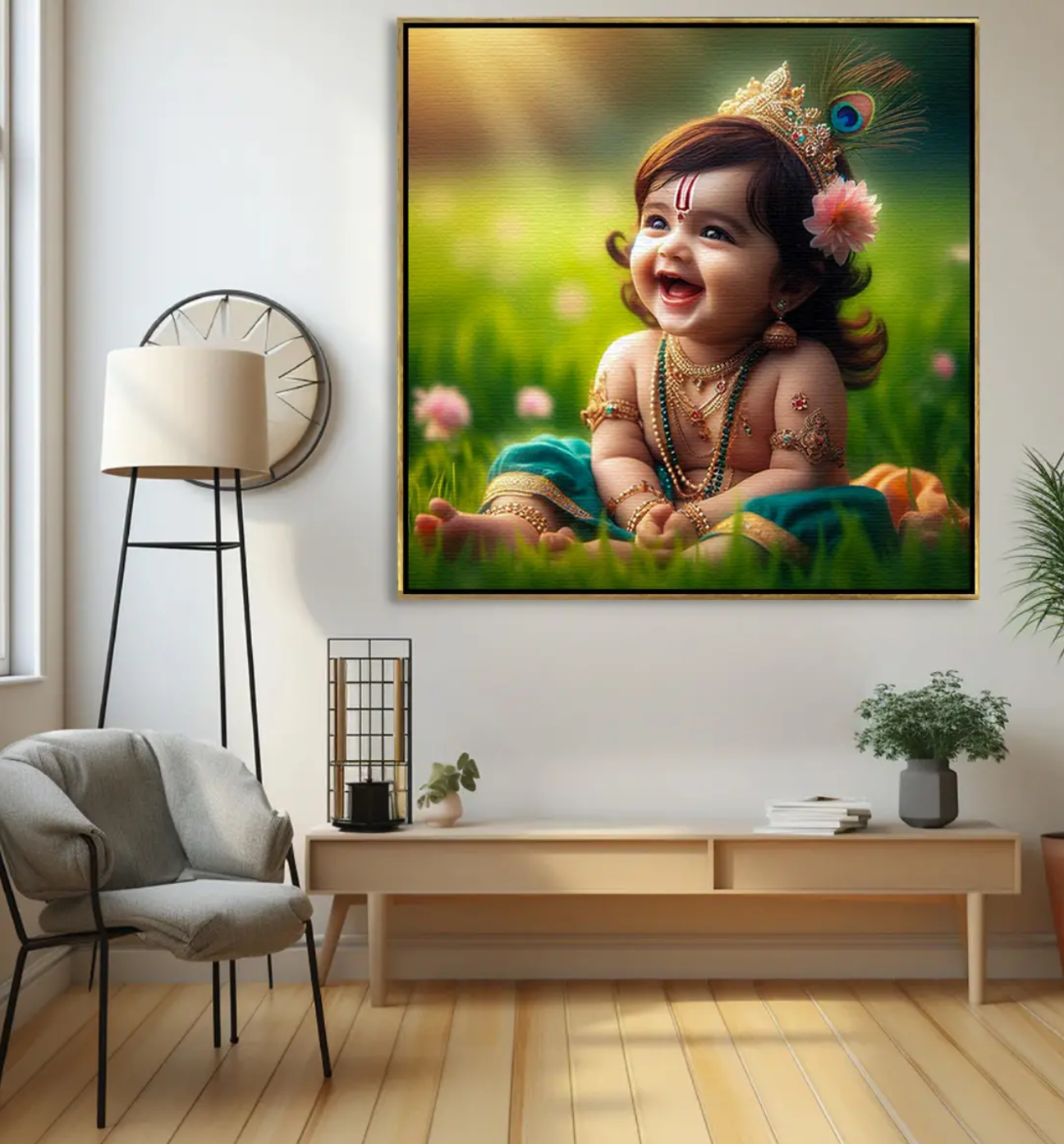 YF Kanha in Bloom Beautiful Painting on Canvas