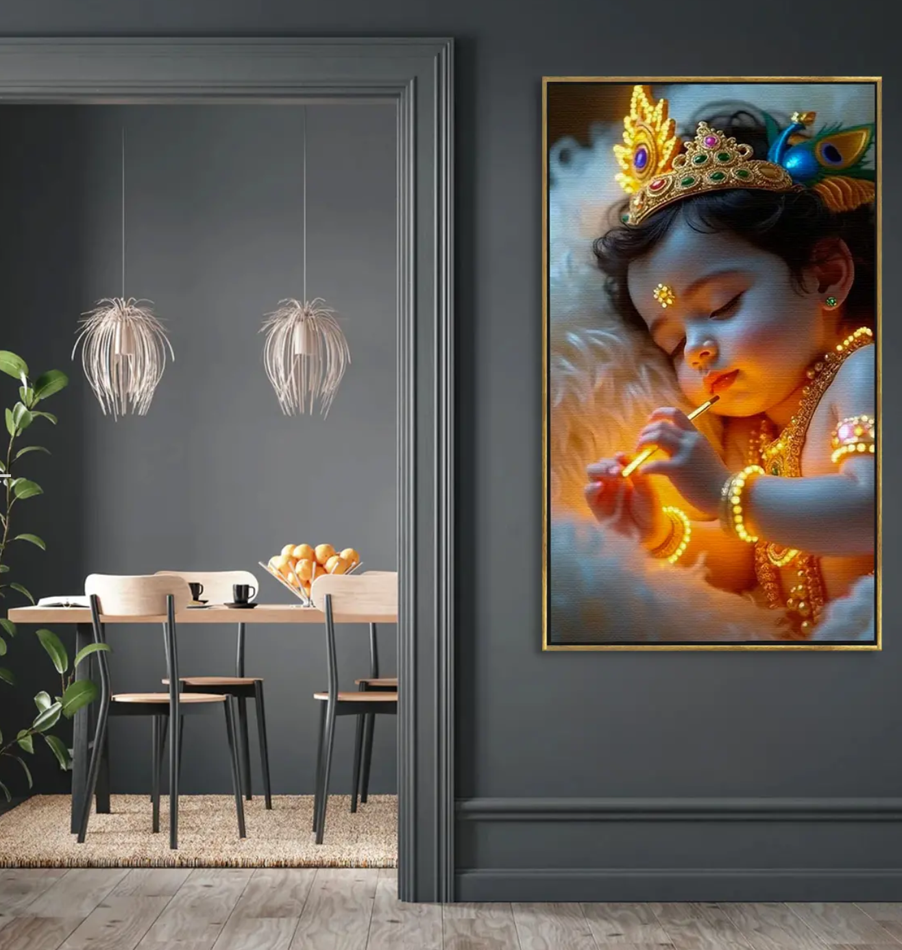 YF Krishna’s Mystic Charm Painting on Canvas