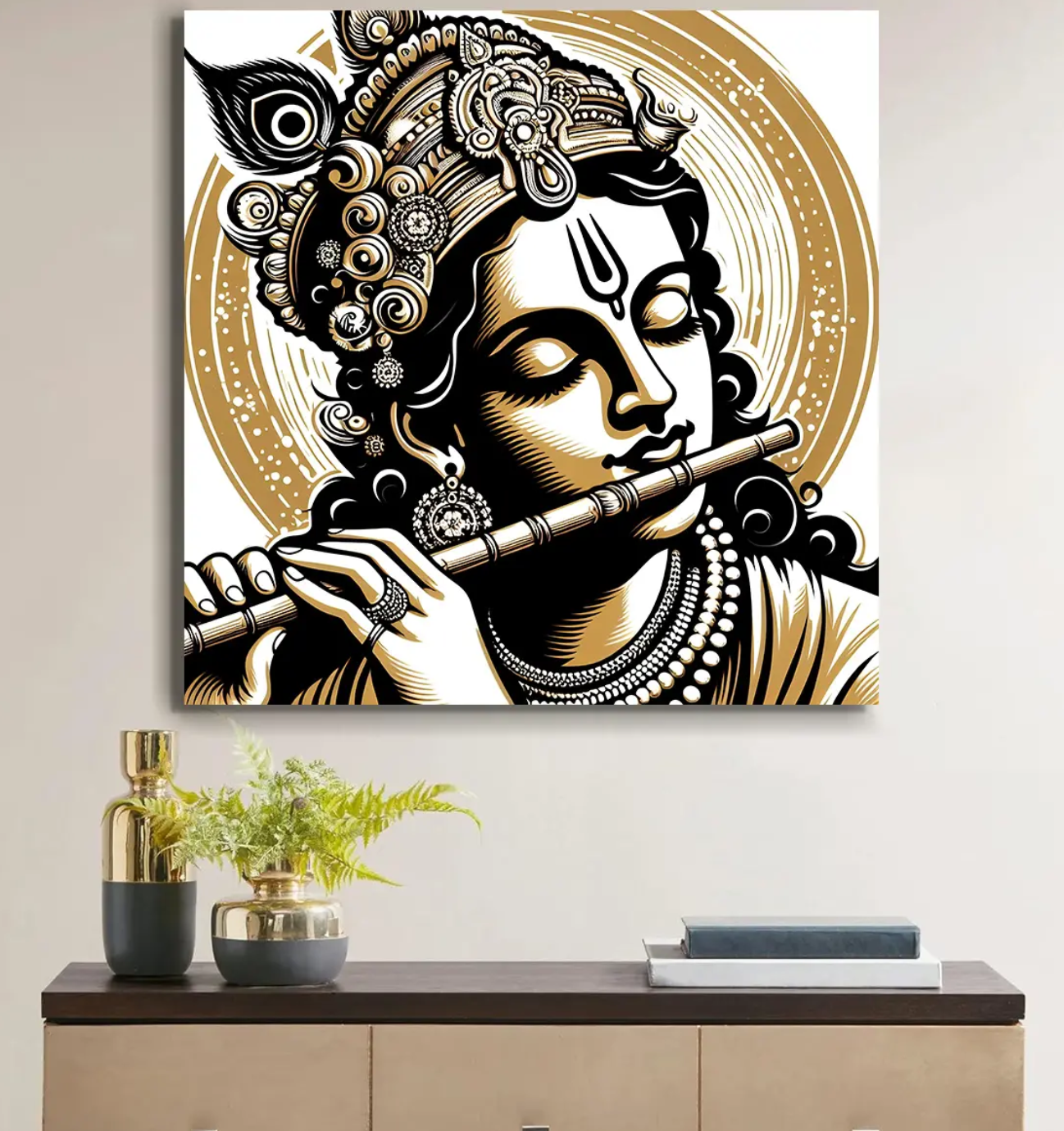 YF Majestic Colourful Krishna Painting for Home Decor