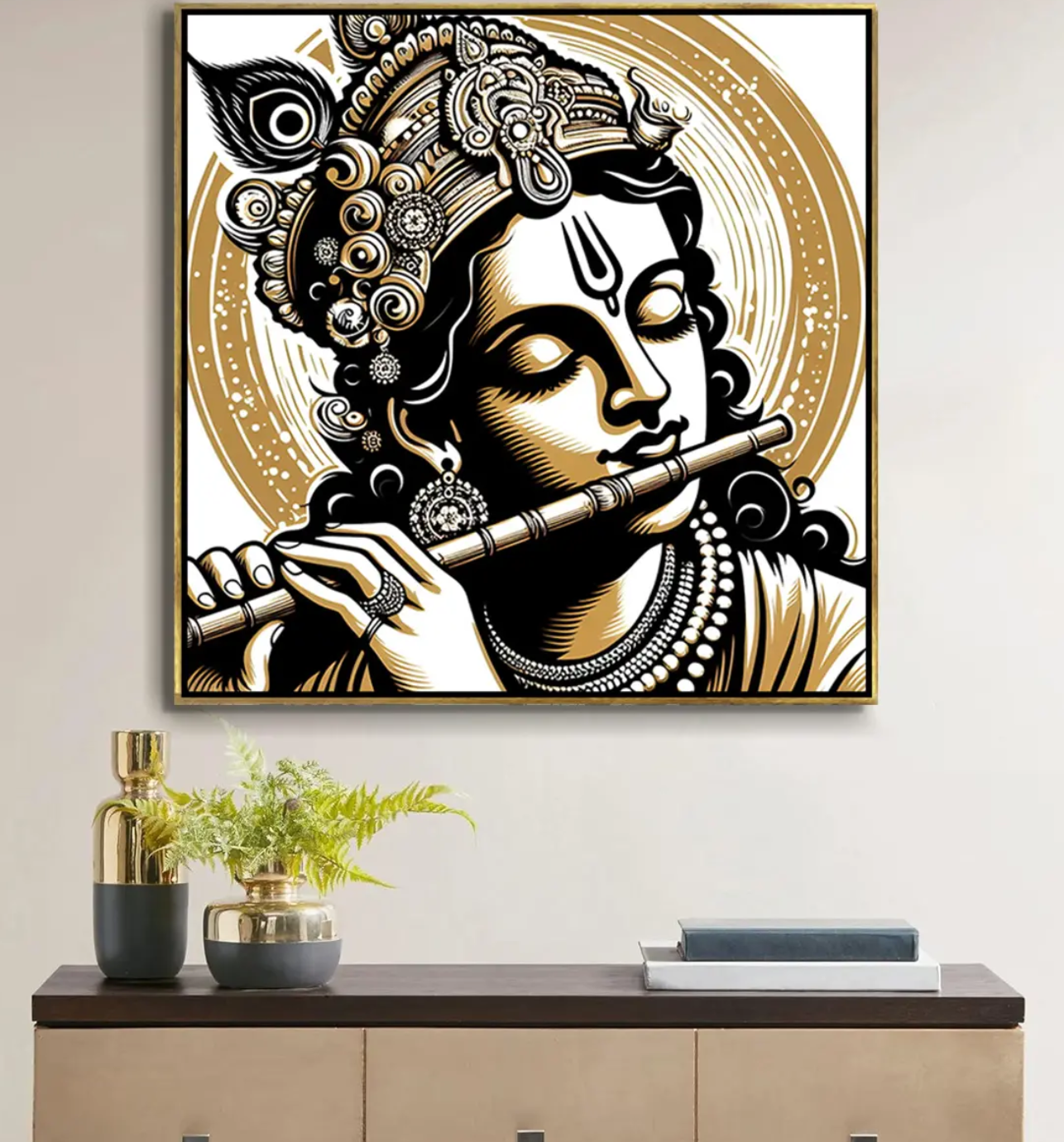 YF Majestic Colourful Krishna Painting for Home Decor