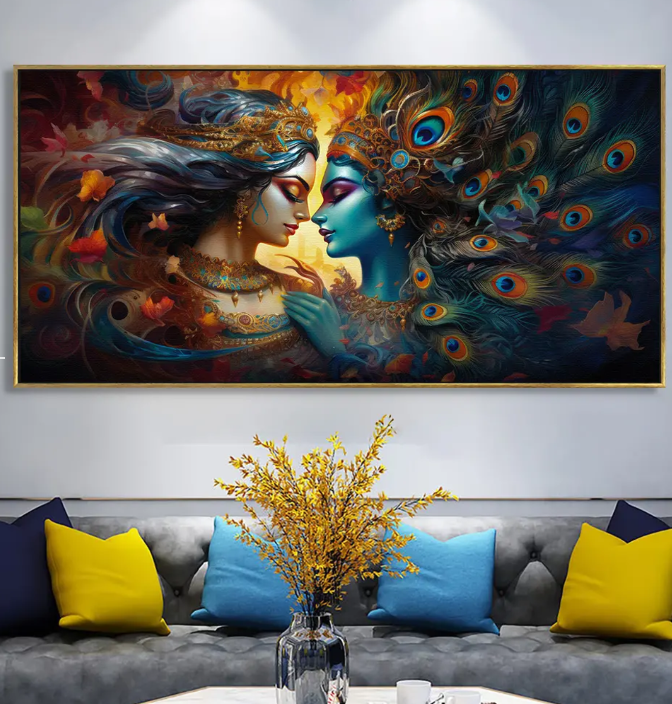 YF Majestic Modern Radha Krishna Canvas Painting