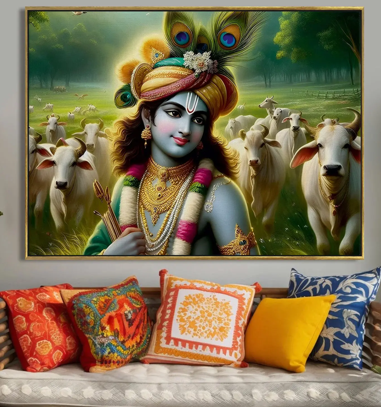 YF Mesmerising Lord Krishna Canvas Painting