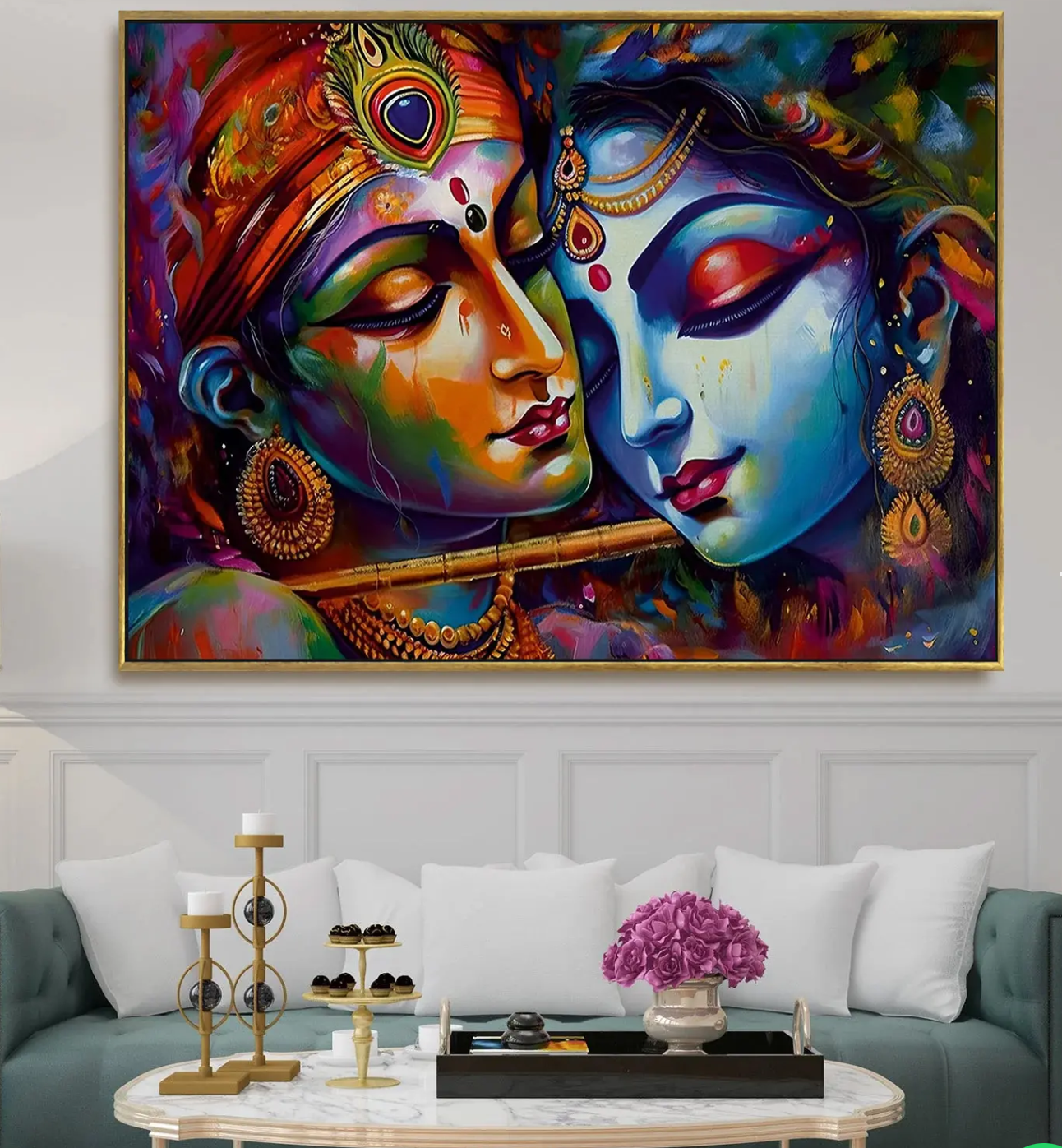 YF Modern Art Radha Krishna Painting