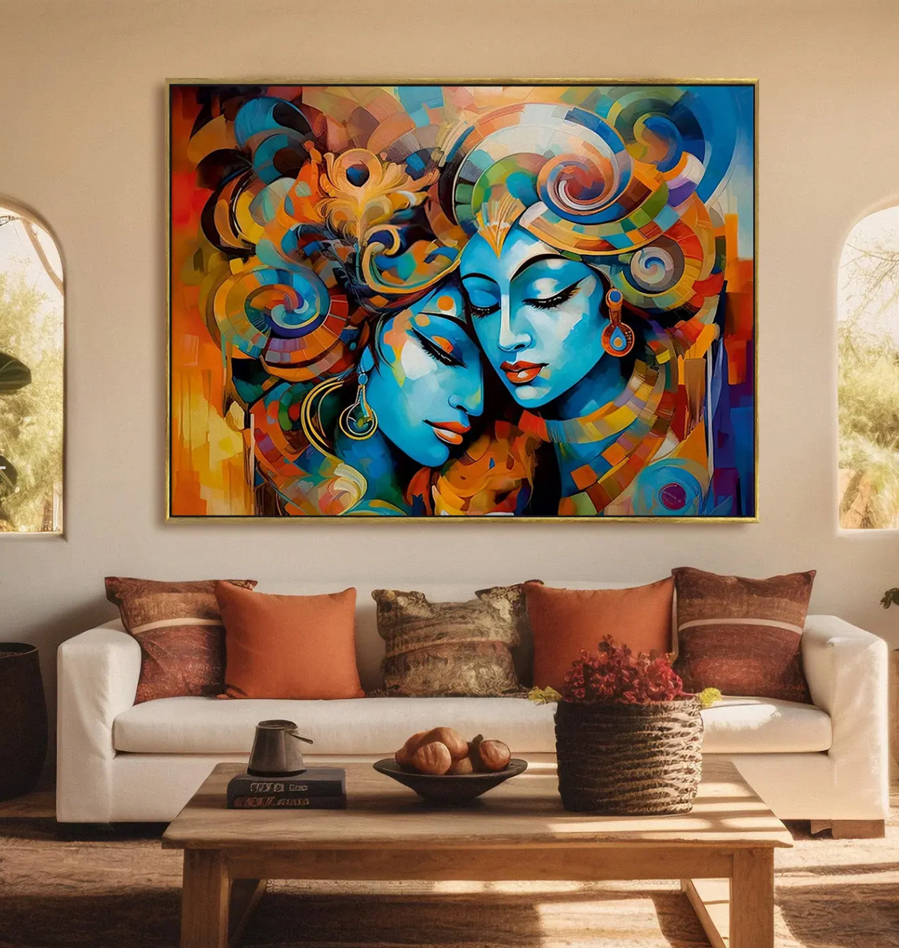 YF Modern Radha Krishna Abstract Painting