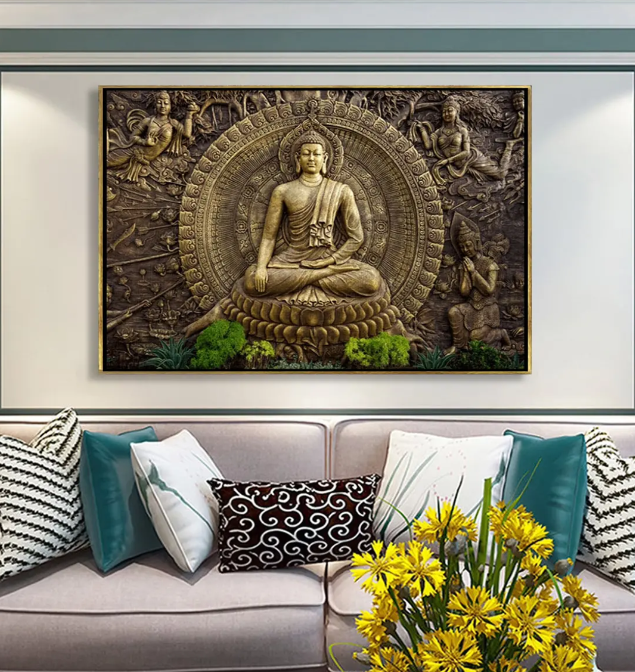 YF Sacred Buddha Canvas Painting for Wall Decor
