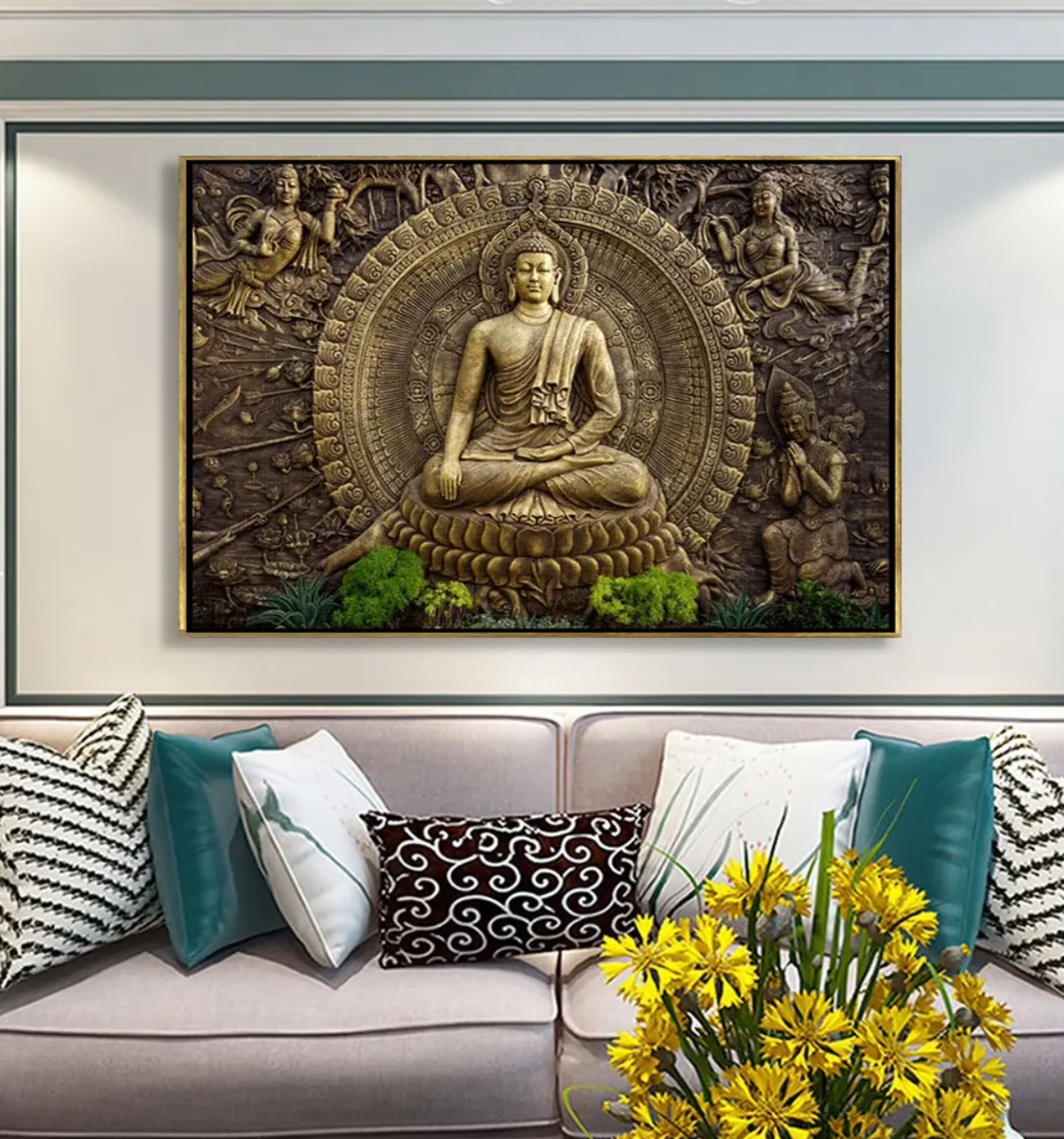 YF Sacred Buddha Canvas Painting for Wall Decor