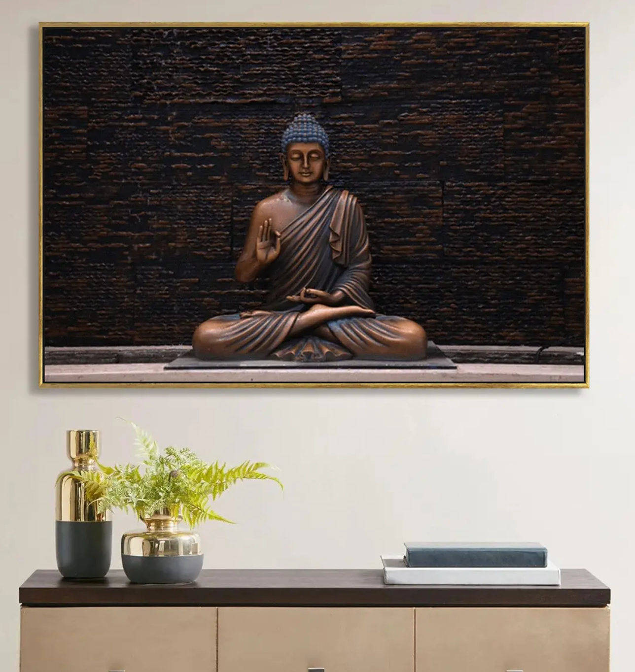 YF The Bronze Buddha Canvas Painting for Wall Decor