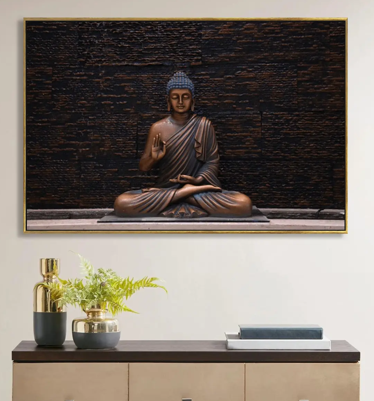 YF The Bronze Buddha Canvas Painting for Wall Decor