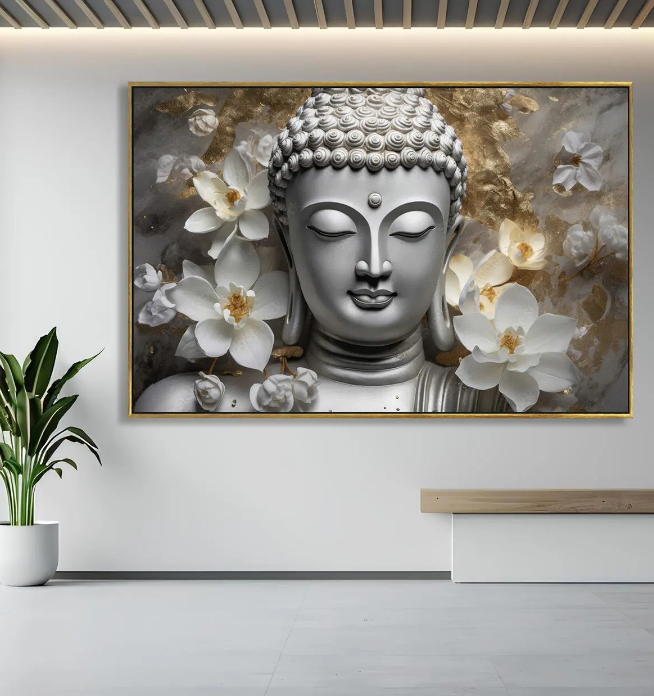 YF Celestial Peace Buddha Canvas Painting for Wall Decor