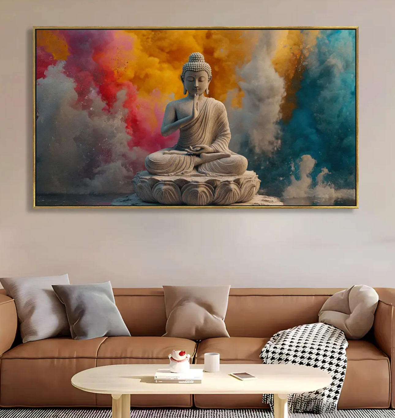 YF Colourful Clouds Buddha Canvas Painting