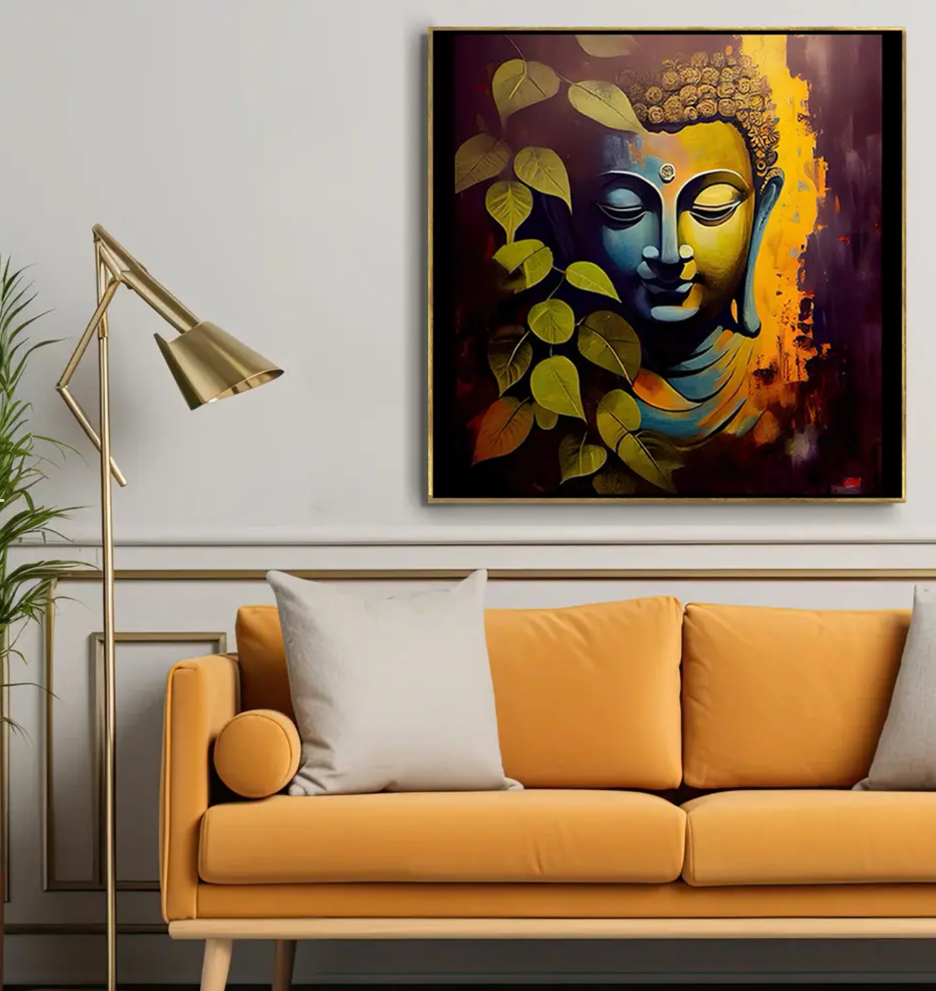 YF Colourful Natural Buddha Painting