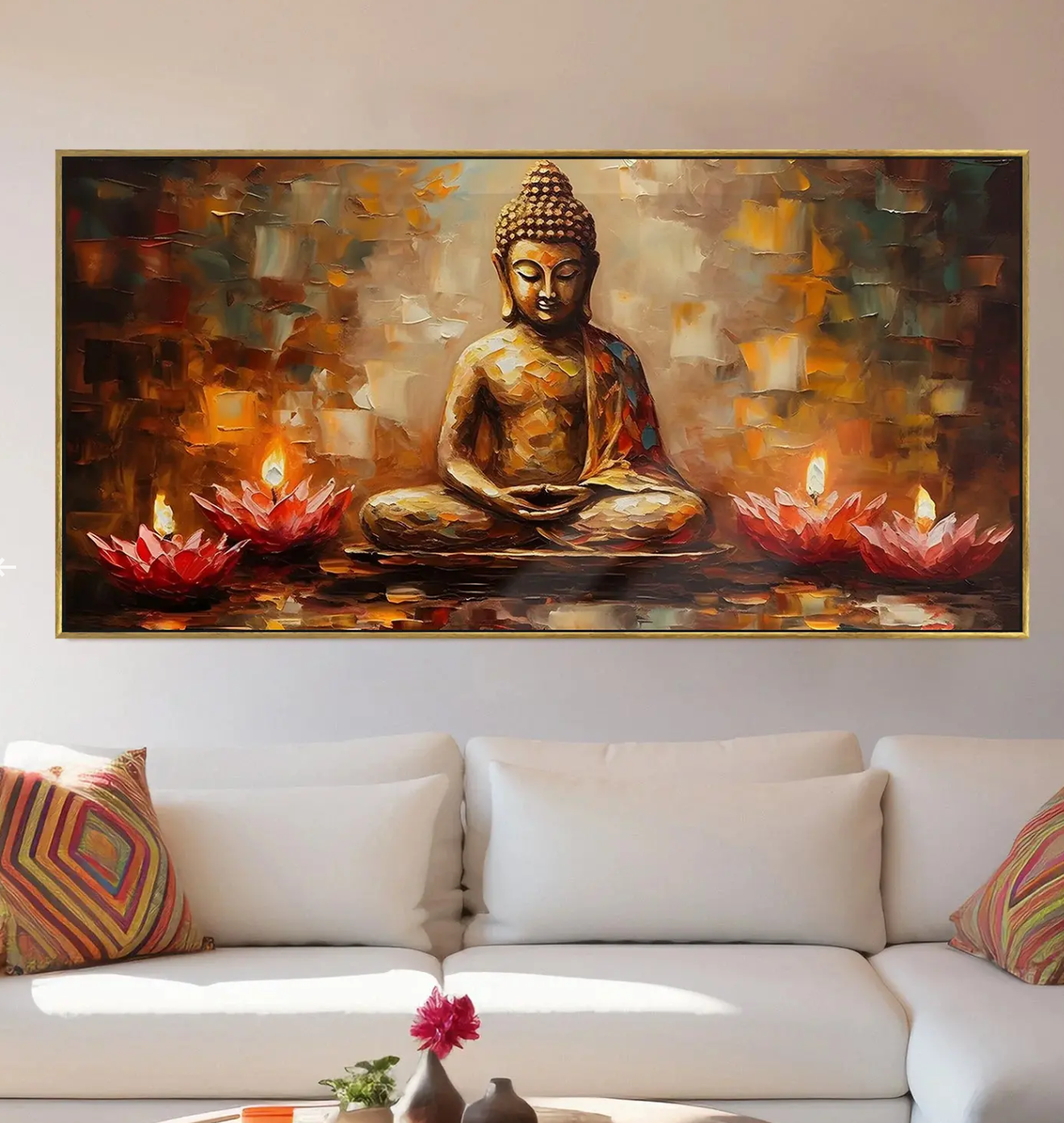 YF Diyas of Hope Buddha Spiritual Painting
