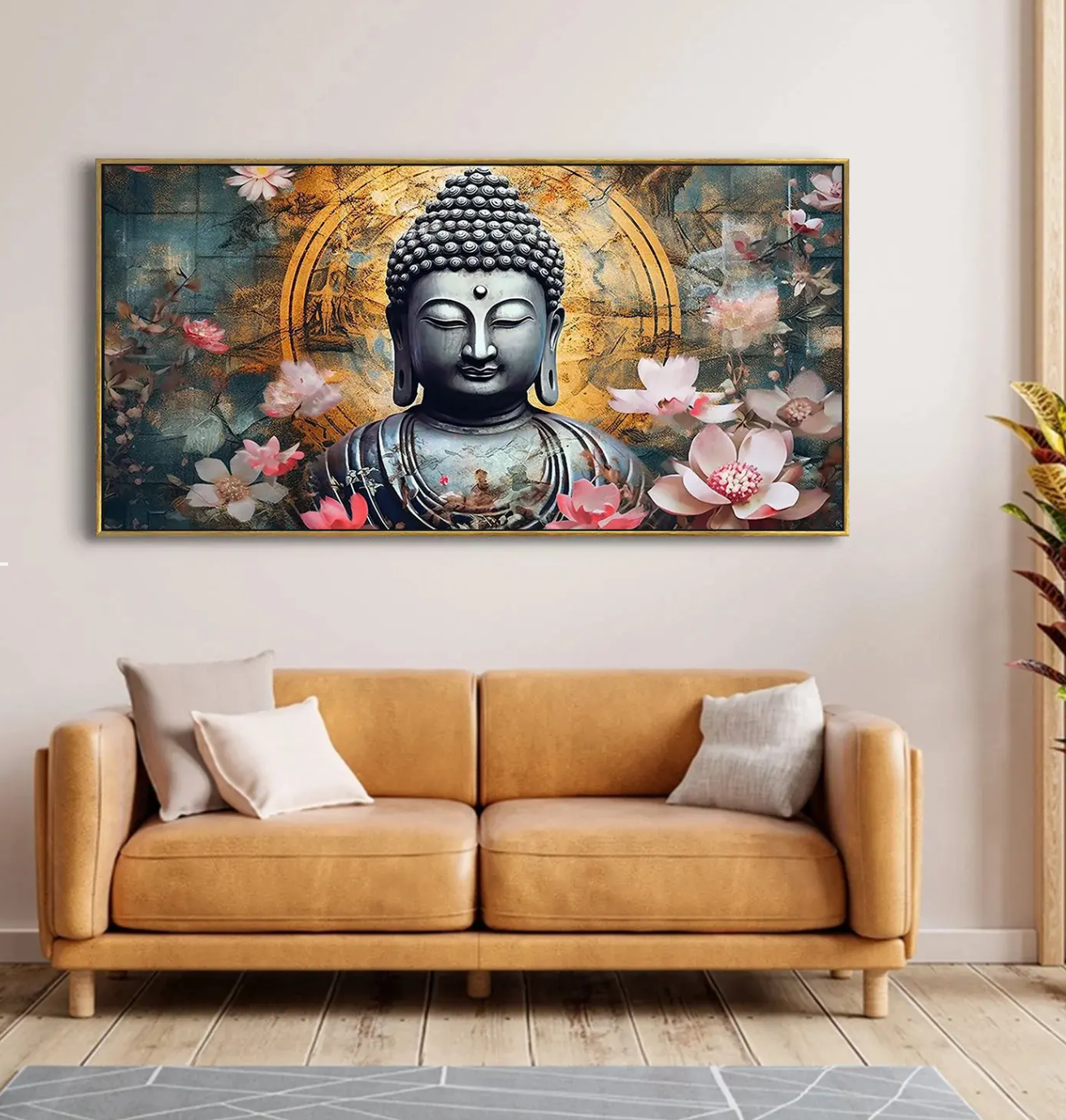 YF Floral Bliss Buddha Painting