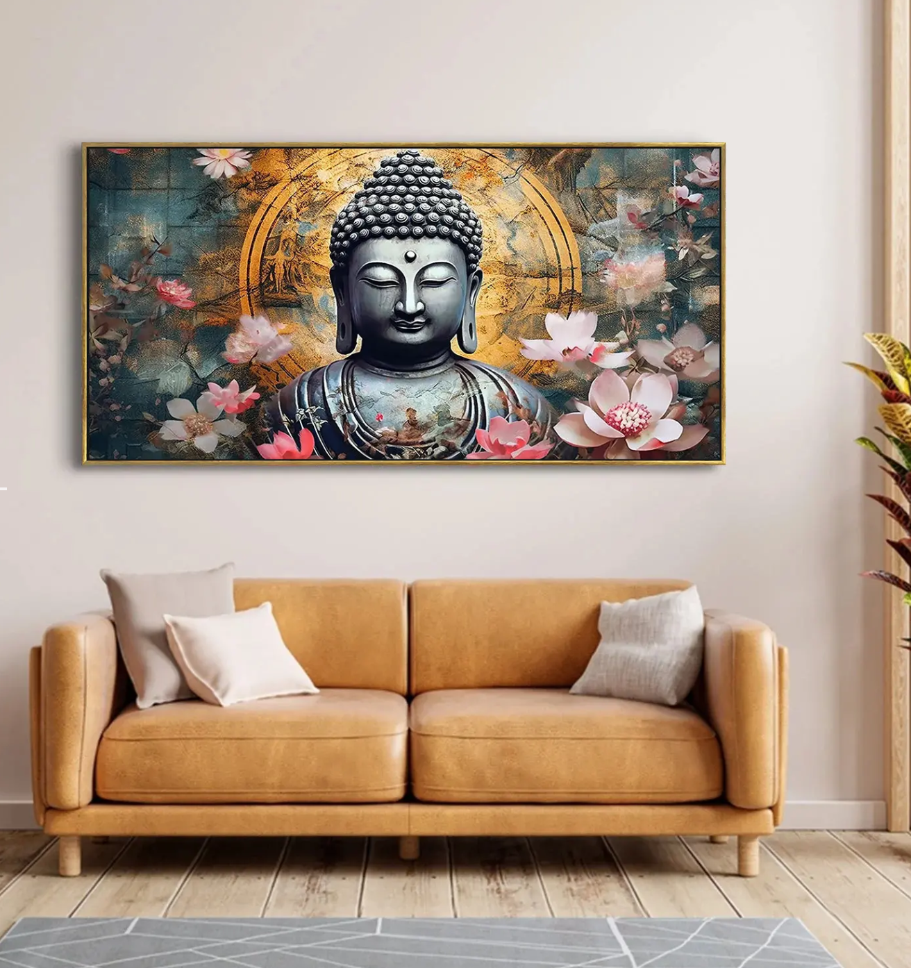 YF Floral Bliss Buddha Painting