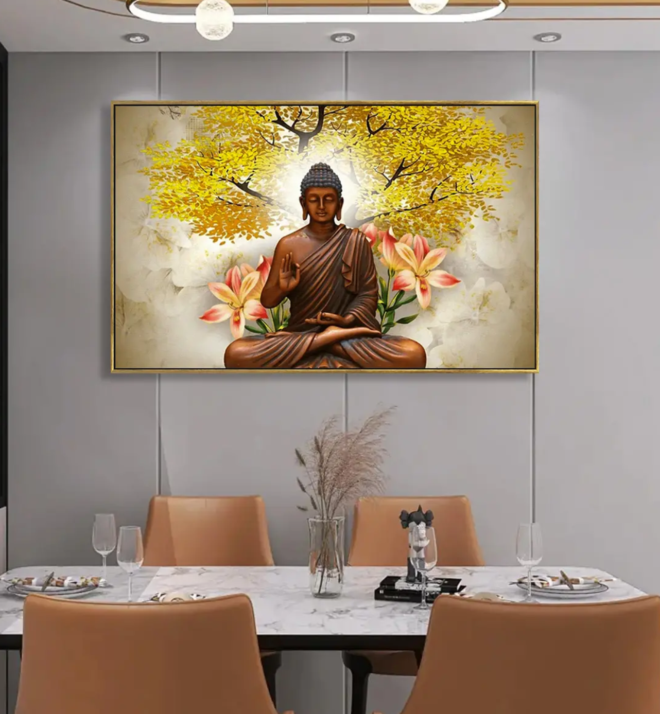 YF Meditating Buddha Under Tree of Life Painting
