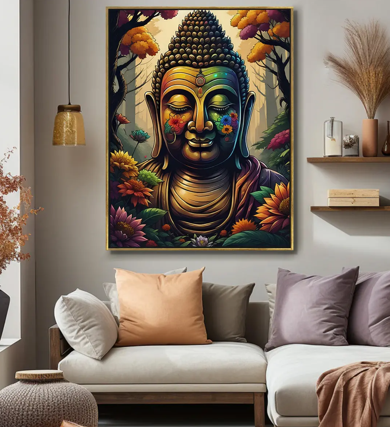 YF Majestic Floral Buddha Face Painting