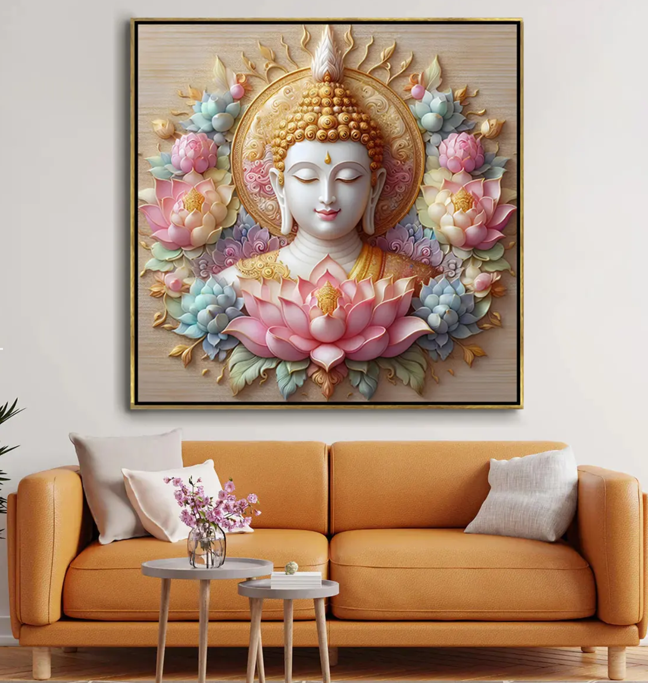 YF Lotus Serenity Buddha Painting