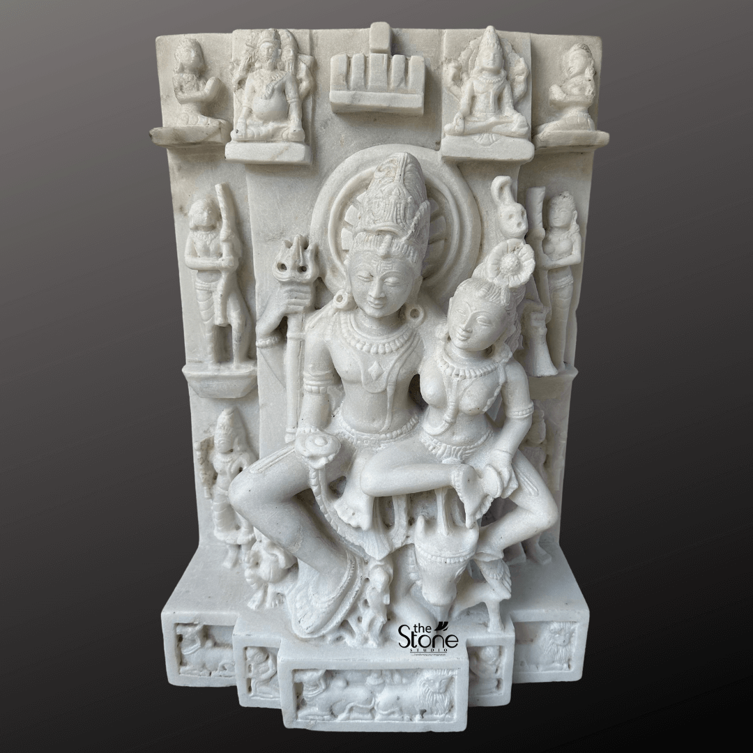 Shiv Parvati Marble Statue 24″