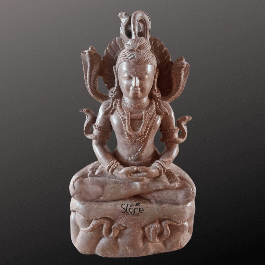 Shiva Statue in Soap Stone Sitting Position 12″