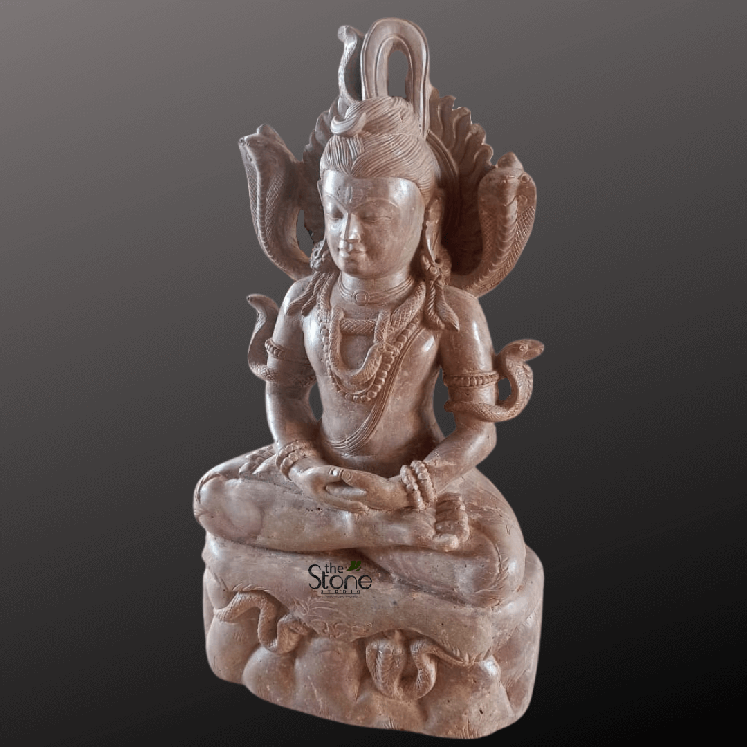 Shiva Statue in Soap Stone Sitting Position 12″