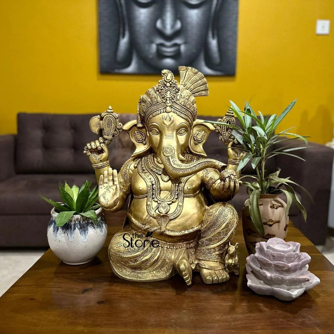 Lord Ganesha Brass Statue 21″