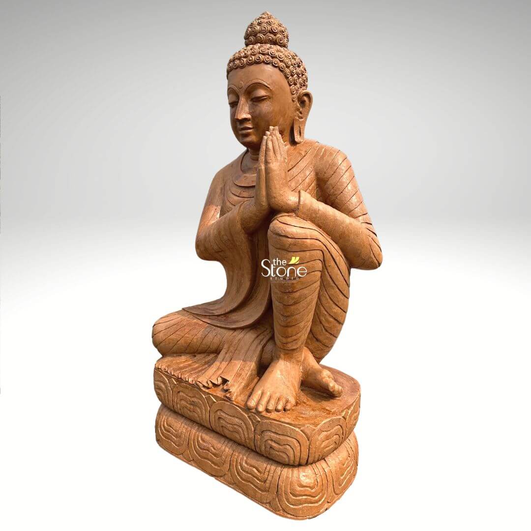 Stone Anjali Mudra Namaste Buddha Statue 6ft