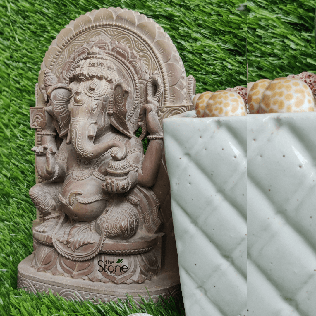 Stone Ganesh Statue 8″