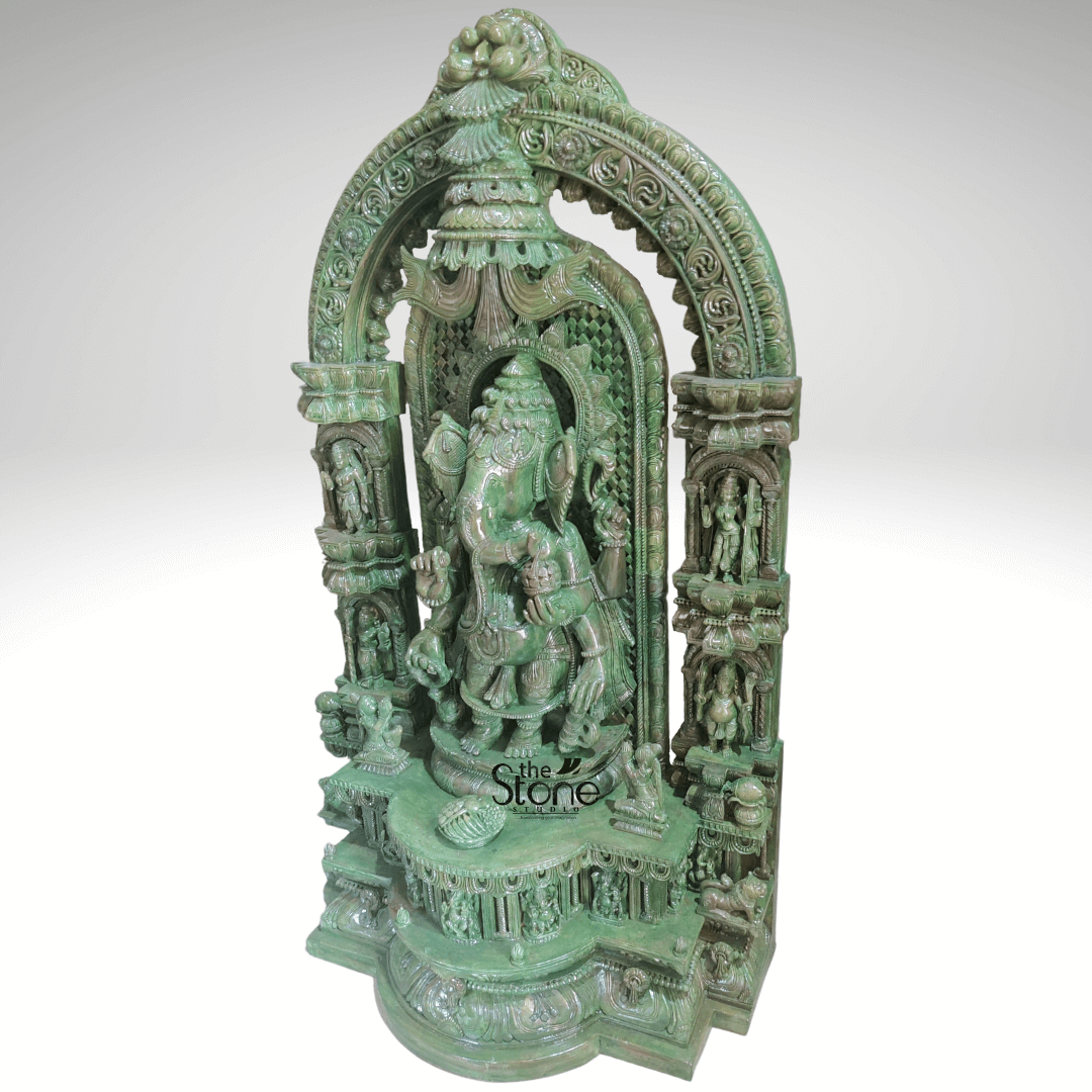 Green Ganesha Statue 2.5ft
